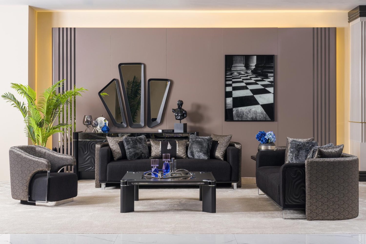 Hera Silver Sofa Set - Selenga Premium